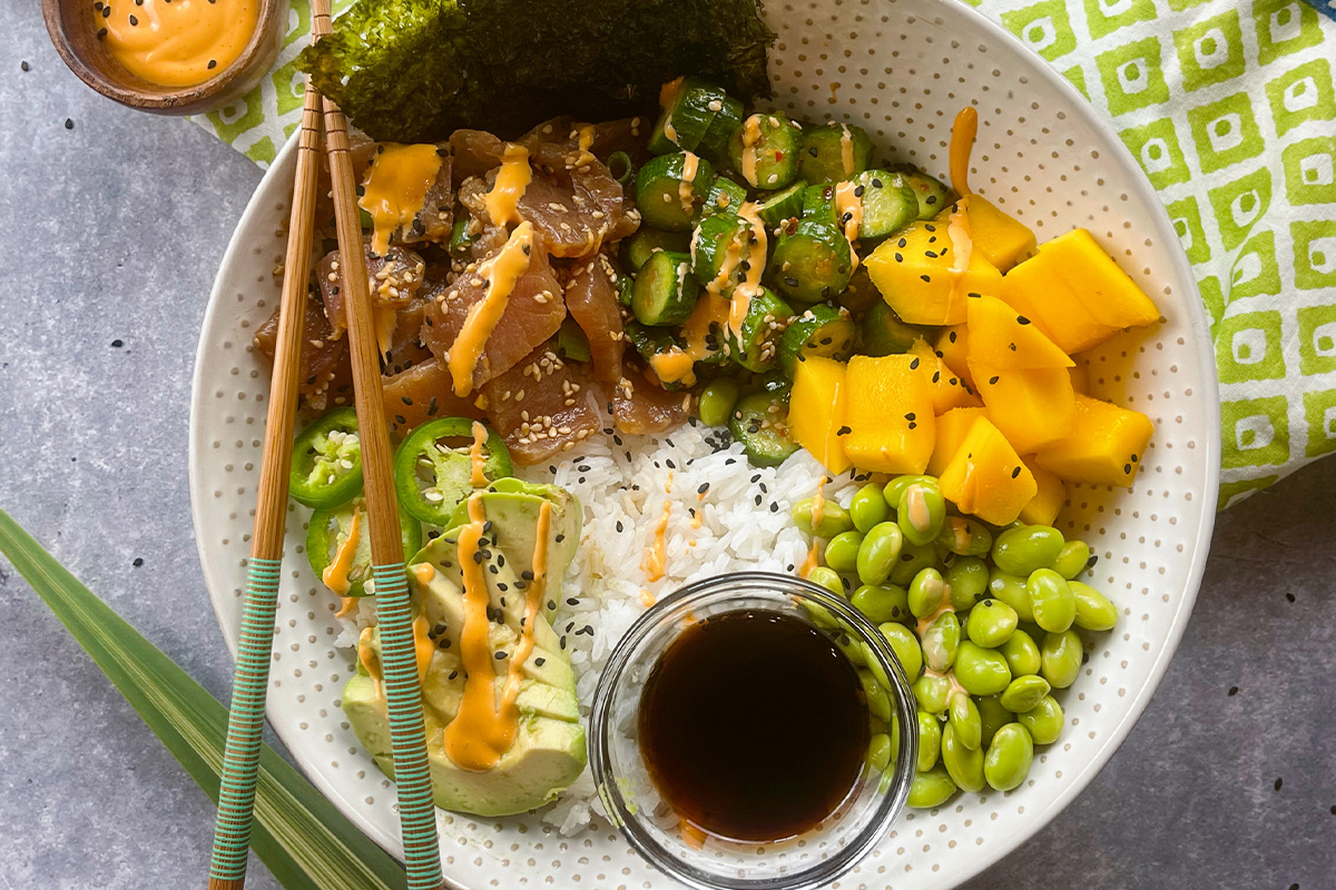 Seared Tuna, Soba Noodle and Cucumber Salad Bento Box Recipe